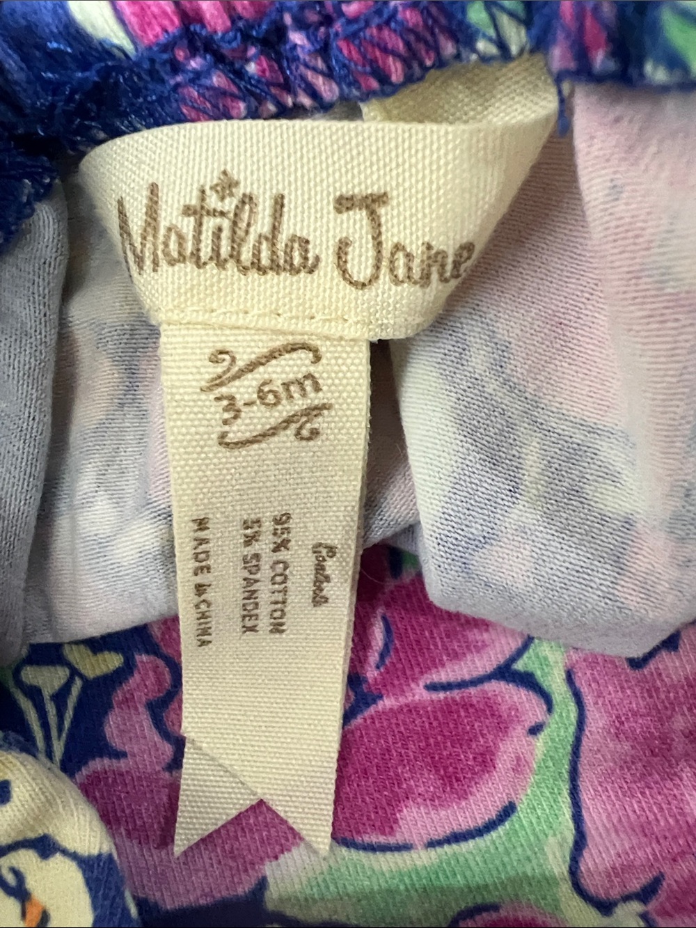 Matilda Jane Monkey in the Middle blue and pink floral knit dress size 3-6 month - Picture 11 of 12